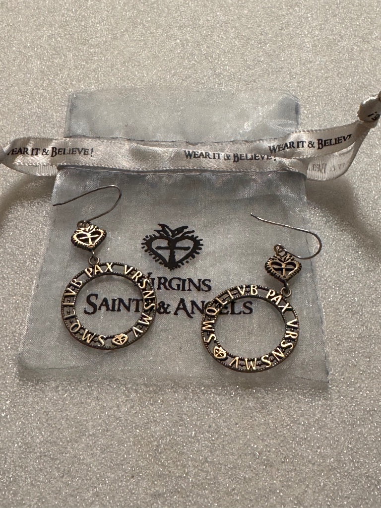 Vsa Virgins Saints Angels - Pax Hoop Earrings - Vintage 149$
